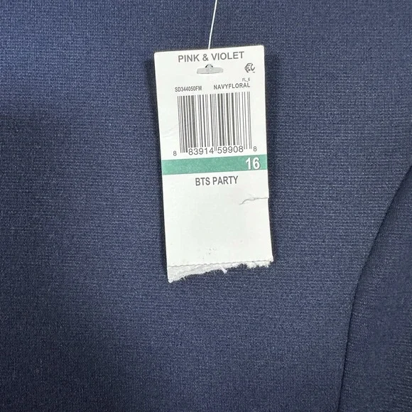 Pink & Violet Dress Girls Size 16 Blue Floral Ballerina Party Wedding NEW - Picture 3 of 10